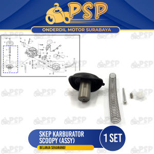 Skep Karburator Assy Scoopy - Sekep Piston Gas Karbu Vakum Vacum Vaccum Diafragma Skep Kabulator