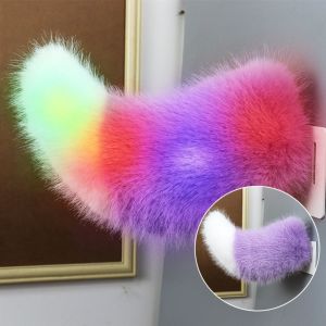 DOOUR Đèn nhiều màu sắc Đuôi xe điện điều khiển từ xa Có thể sạc lại Lông xù Xe đạp vẫy đuôi Tự dính Đuôi cáo điều khiển bằng giọng nói Tất cả các phương tiện