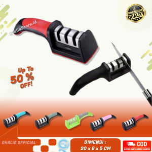 Pengasah Pisau Dapur Gunting Multi Fungsi Knife Sharpener 3 Slot