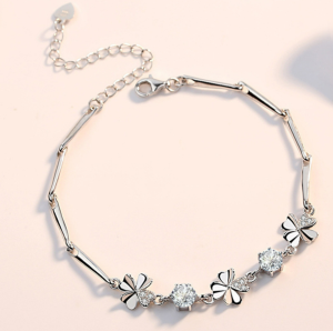 Clover Daimond Bracelet Adjustable Fashion Accessories Girl Charm Gift Jewelry Gelang Tangan Perempuan Ranta Gifti
