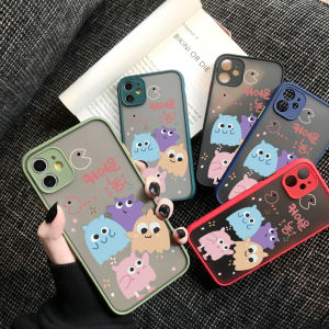 โทรศัพท์ปลอกกรณี OPPO A17 OPPO A16s OPPO A17k ปลอก Hp Oppoa17 K Oppoa16s น่ารักการ์ตูนมอนสเตอร์ครอบครัวกรณีสัตว์ F Rosted ใสฮาร์ดโทรศัพท์ปลอกกันกระแทกเต็มปกหลังกล้องป้องกันกรณี
