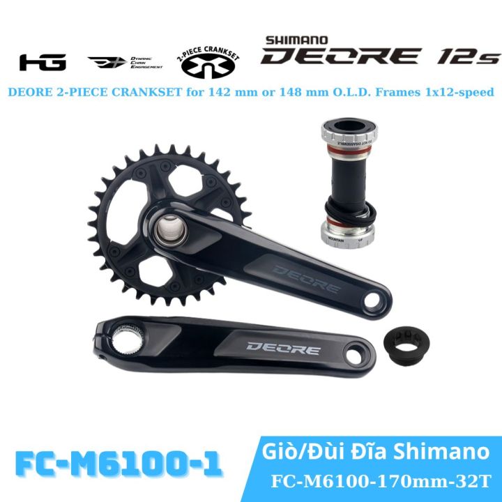 Giò Đùi Đĩa Xe Đạp SHIMANO DEORE FC-M6100 Hợp Kim Nhôm 12 Tốc Độ