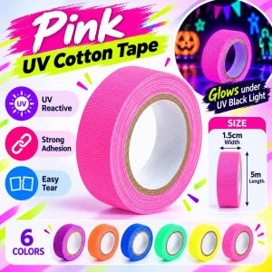 🎉SG Local🎉6Color UV Fluorescent Reflective Tape Self-Adhesive Glow Dark Tape For Party Floor Curtain Home Safety Decor