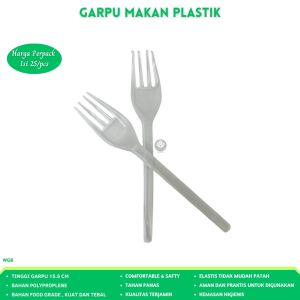Garpu Makan Warna Bening (Buram) Set Garpu Fork (Isi 25 Pcs-WGB)