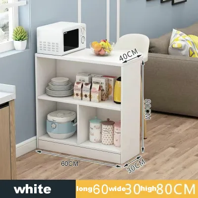 Rarus Wooden Tea Cabinet Bar Counter Storage Cabinet Mini Bar with Partition Home Microwave Oven Placement Rack
