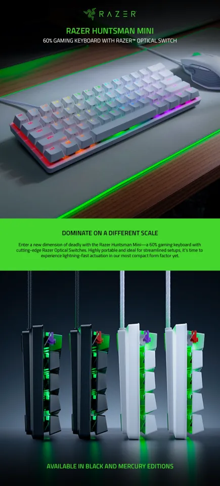 RAZER Huntsman Mini 60% Optical Gaming Keyboard Clicky Purple Switch