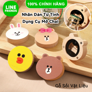 Dụng Cụ Mở Chai Line Friends Dán Tủ Lạnh Gỗ Beech Nhỏ Gọn LFB302