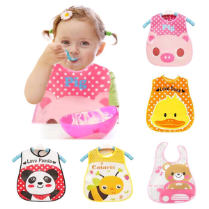 CELEMEK BAYI KARAKTER WATERPROOF / SLABBER EVA - Motif Lucu, Bahan Waterproof, Mudah Dibersihkan (45x28cm)