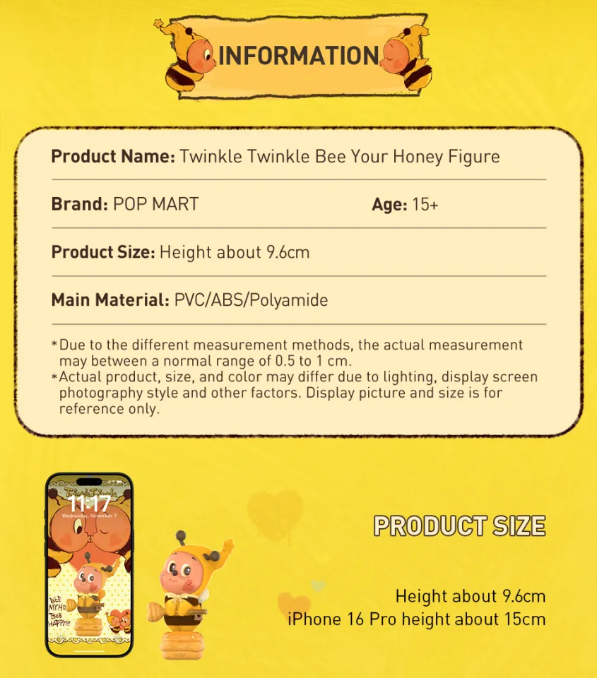 POP MART Twinkle Twinkle Bee Your Honey Figure Multicolor Bee Toy