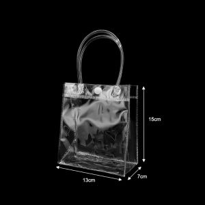 PVC Transparent Gift Bags Multifunction Transparent Bags Wedding Gift Packaging Boxes with Handles Clear Plastic Gift Bags Pvc Shopping Bags Party Favors BagsWomens Shoulder Handbag