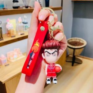Creative Slam Dunk Basketball Key Ring Charm Keychain Rukawa Maple Sakuragi Flower Road Car Schoolbag Pendant  Gifts