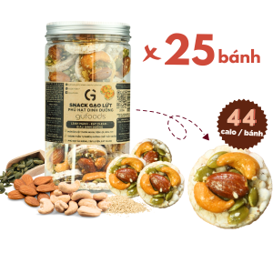 GUfoods brown-rice snack topped with vegan granola - Convenient Nutritious Healthy Supports weight control Dieting Clean eating Vegan