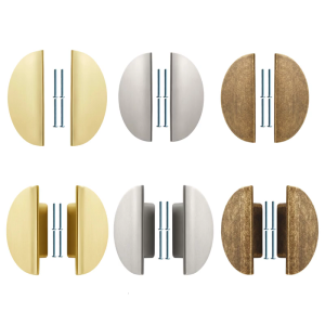 Pair Vintage Inspired Cupboard Handles Semi Circular Drawer Pulls Antique Bronze Finish for Wardrobe Kitchen Cupboard