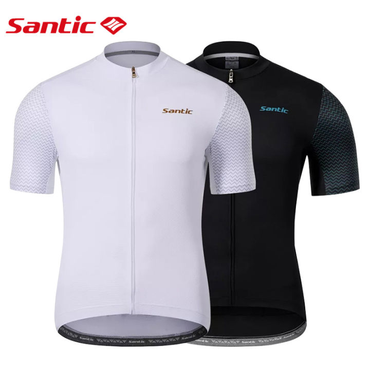 Santic Original Cycling Jerseys Men Road Bike Cycling Shirts Short Sleeve Breathable Reflective