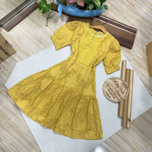 Đầm Midi Xòe Phối Ren 2 Tầng Dập Ly Ngực Tay Búp Siêu Xinh - Đầm Đi Tiệc Ulzzang