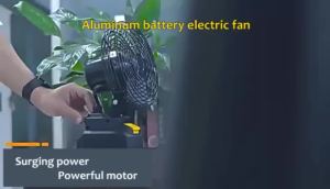 Operated Fan Rechargeable High Power Electric Fan 2 Speed Settings Lithium Battery Desk Fan for Camping Hiking