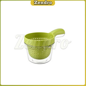 ZEO Dual Layer Handheld Drain Colander Portable Fruit Vegetable Washing Basket Kitchen Strainer Bowl