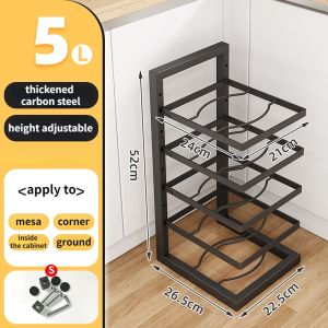 Nearra Kitchen Rack Organizer Adjustable Multifunction Holder for Pot Shelf and Racks