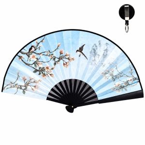 MAOMEI HOUSE Có thể gấp gọn. Quạt xếp Trung Quốc Di động Dây rút gọn Quạt tay kiểu cổ Đạo cụ chụp ảnh cosplay Trang trí Quạt phép thuật Boomerang Biểu diễn múa