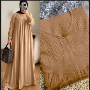 Promo Gamis Cringkel Airflow Difarina Dress Dewasa Polos Simple Bahan Crinkle Airflow Busui
