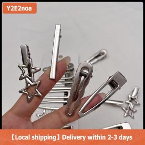 【Local shipping】 8pcs Girl Hair Pins Silver Metal Duckbill Clip Women Hair Clips Side Bangs Female Ladies Barrettes Hair Accessories