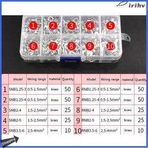 【jianzhanqinl】 320ชิ้น กล่อง10 in 1ชุดขั้วต่อแหวนไม่มีฉนวน ชุดขั้วทองเหลืองชนิด U
