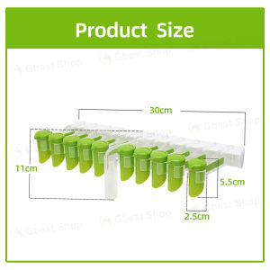 Gbest Wall Mounted Spice Bag Holder 10-Clip Seasoning Organizer with 60°Swivel Airtight Sealing Clips No-Drill Installation for Kitchen Storage Rack