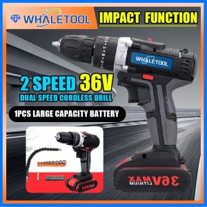 3 months warranty 3 In 1 cordless impact drill  can drill wall 36V Multifunctional  Rechargeable Drill  25 Speed Torque + accessories+ Battery  ScrewDriver