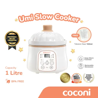 COCONI Umi Slow Cooker 1L | Slow Cooker Alat Masak Makanan Bayi Digital Alat Masak MPASI Bayi
