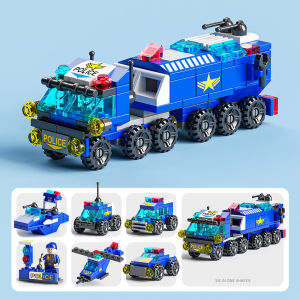 Building Sets Mainan Balok Model 6 in 1 Police / Construction / Fire Truck / Garden / Mainan anak lak
