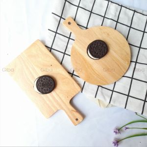 Thớt khay chữ nhật tròn có tay cầm dùng trang trí đồ ăn chụp ảnh