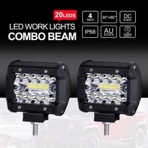 2 ชิ้น 4 inch LED 60W Combo แถบแสงสําหรับทํางาน Spotlight Off - road Driving ไฟตัดหมอกสําหรับรถบรรทุก 12V-24V เเสงขาว ไฟหน้ารถจักรยานยนต์
