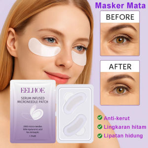 ⭐PRODUK ASLI⭐EELHOE Penutup Mata Microneedle Asam Hyaluronic/Patch Mikrojarum dengan Serum/Mengurangi lingkaran hitam dan garis halus/melembutkan kantung mata penutup mata/Firming Patch Fade Eye Bags Micro/Mengurangi garis nasolabial