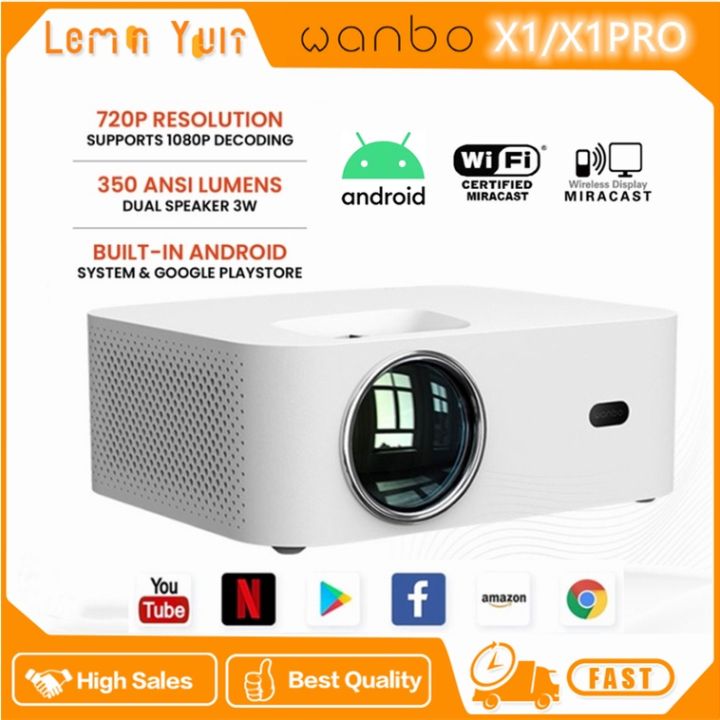 WANBO Smart Projector X1 & X1 Pro (720p HD, Built-in Android OS, Play ...