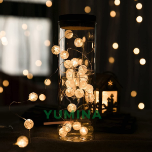 Dây Đèn LED Dùng Pin 2 mét 20 Bóng Tròn Cherry Ball Tiện Dụng Đèn Led Vàng Trắng Ấm Áp Trang Trí Decor Siêu Xinh