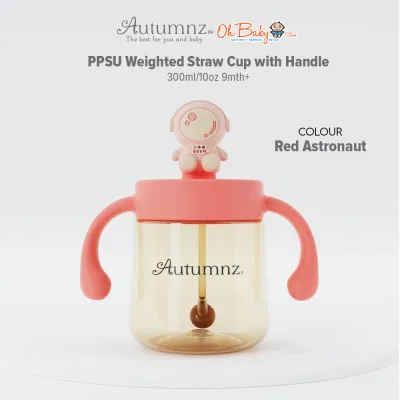 Autumnz PPSU Weighted Straw Cup with Handle 300ml/10oz 9mth+