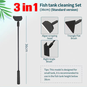 Aqua Tools Aquarium Cleaning Set 5 in1 Tongkat Cleaner Alat Pembersih Kaca Scraper Aquascape