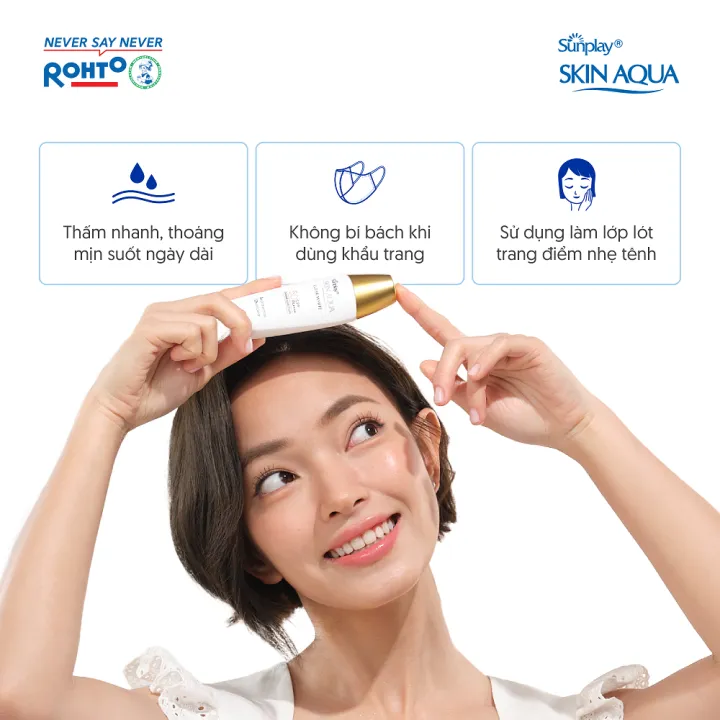 Kem chống nắng Skin Aqua dưỡng trắng, kiểm dầu, dùng hàng ngày dạng sữa Sunplay Skin Aqua Clear White Eco Việt Nam SPF50, PA++++ 55g