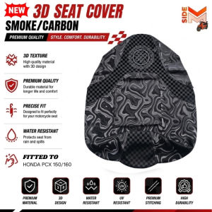 3D SMOKE/CARBON SEAT COVER ORIGINAL THAI INDO CONCEPT FOR MOTORCYCLE DESIGN UNIQUE SIZES