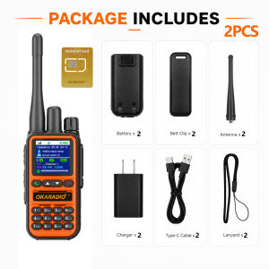 OKARADIO U88 Dual Mode 4G LTE POC Walkie Talkie with SIM Card Nationwide Unlimited Range Two-Way Radio UHF Repeater Push-to-Talk for Business Management Warehouse Hotel & Field Team Operations