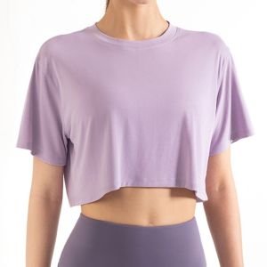 SWEET LORD Loose Fit Yoga Sports Tops T-shirts Short-Sleeved Exercise Crop Top Womens Fitness Breathable Fitness Clothes Female/Women