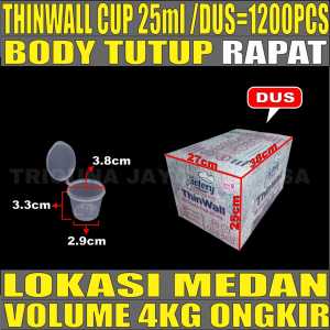 Thinwall Cup Rapat 25ml 35ml 60ml 100ml 150ml Bulat Cup Sambel n Cup Puding Plastik Dus Medan