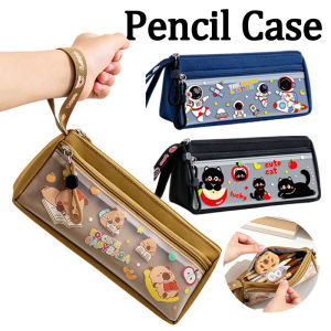Pencil Case Holder Stationery Bag Desktop Storage Large Capacity Multi Layer Pencil Bag Storage Bag Desktop Organizer