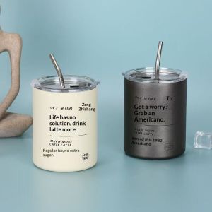 Bonnie Cathy Ly giữ nhiệt inox đựng cà phê có ống hút thiết kế kép cách nhiệt cho đồ nóng và lạnh nắp kín chống rò rỉ tiện lợi