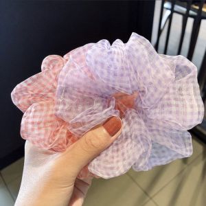 Dây buộc tóc caro nhỏ -srunchies caro