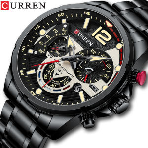CURREN Fashion Casual Chronograph Waterproof Stainless Steel Watch Mens New Business Luxury Quartz Men Watches