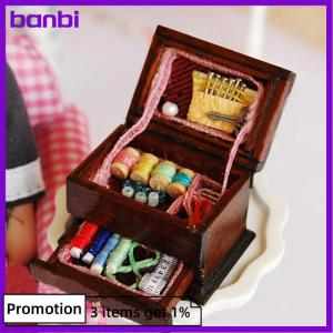 banbi Vintage Sewing Needlework Needle Kit Box 1:12 Dollhouse Miniature Mini Decor