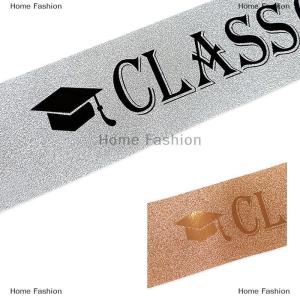[COD] Home Fashion Graduation Decoration Class Of 2025 Satin Sash Glitter Black Blue Congratulation Graduation Party Decoration Supplies