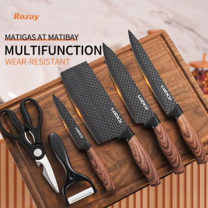 Kitchen Knife Set 6 PCS multifunction stainless steel cooking Set Cleavers Chef Knife Fruit knives Scissors Gift Set