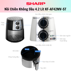 Nồi Chiên Không Dầu Sharp 4.2 Lít KF-AF42MV-ST/KF-AF70EV-ST/BK - Hàng Chính Hãng - Bảo Hành 12 Tháng